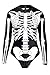 Timemory Women Digital Skeleton Print Tight Stretch One-Piece Swimsuit Bodysuit L/XL