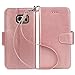 Galaxy s6 Edge Case, Arae Samsung Galaxy S6 Edge [Wrist Strap] Flip Folio [Kickstand Feature] PU Leather Wallet case with ID&Credit Card Pockets (not for S6 and s6 Edge Plus) - Rosegold