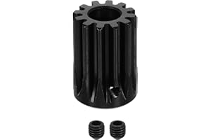 uxcell 1.5 Mod 12T Spur Gear 10mm Bore, 1045 Steel Pinion Gear Black Surface Treatment, 20°Pressure Angle, for Spur Rack and 