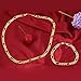 24k Yellow Gold Plated Mens Chain Bracelet Set of Figaro Chain Necklace Bracelet Set