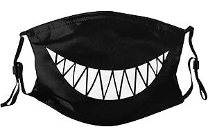 ENBBHZU Funny Shark Mouth Teeth Face Mask with 2 Filters Breathable Adjustable Cloth Masks Balaclavas for Men Women & Teens