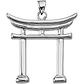 Claddagh Gold Fine Sterling Silver Japanese Torii Gate Pendant