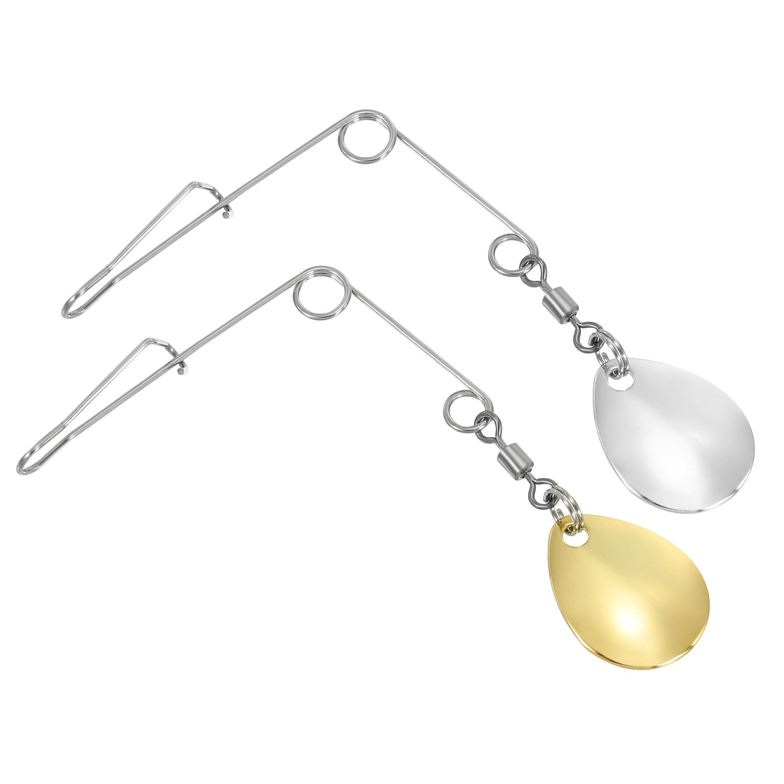 PATIKIL Fishing Spinnerbait Wire with Blade, 50Pcs Lure Making Supplies for Bass Fishing, Large-sized Water-drop