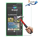 [2 Pack] NOKIA Lumia 735 Screen Protector, Yihailu Nokia 730 Tempered Glass Screen Protector HD Clarity 9H Hardness 2.5D Arc - Retail Packaging