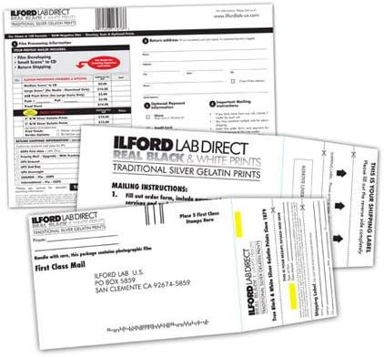 Ilfordlab Prepaid Film Developing Mailer for Use with 35mm and 120 Film Sizes Black &amp; White Films
