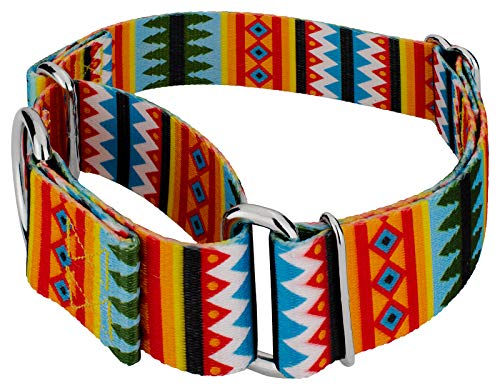 Country Brook Design - 1 1/2 Inch Summer Pines Martingale Dog Collar - Large - //medicalbooks.filipinodoctors.org