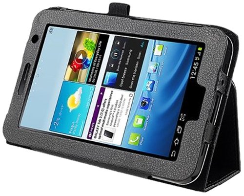 eForCity Leather Case for 7-Inch Samsung Galaxy Tab 2 P3100/P3110, Black (PSAMGLXTLC05)