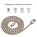 Flebi 6 Feet / 2 Meter Nylon Braided Lightning to USB Cable Apple Charger for iPhone iPad iPod (3 Pack)