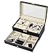 JS NOVA JUNS 6 slots watch box Jewelry Organizer Lockable Sunglass Display Case with Black Faux Leather