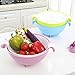 CHICHIC 2 in 1 Kitchen Strainer/Colander Bowl Sets, Large Plastic Washing Bowl and Strainer, Detachable Colanders Strainers Set, Space Saver for Fruits Vegetable Cleaning Washing Mixing, Green