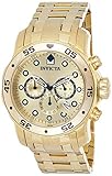 Invicta Men's 0074 pro Diver Analog Swiss Quartz 18k Gold-plated Stainless Steel Watch