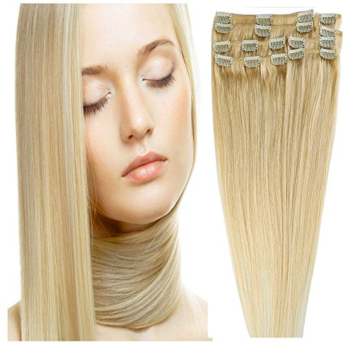 Silky Remy Human Hair Clip-In Extensions, 8 Pieces, 18 Clips, 18 Inches Amazon.com : 18 main image 3