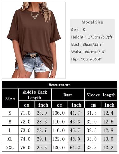 Terecey Women's Short Sleeve Basic Round Neck Soft and Comfortable Casual Oversized Style T-Shirt for Summer Spring Daily Work