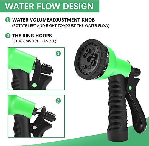 WESEN Expandable Garden Hose, 25ft/50ft/100ft/125ft/150ft/200ft Hose Pipe, 3 Times Magic Flexible Expanding Water Hose with 8 Function Nozzle Spray and 1/2", 3/4" Connector Fittings