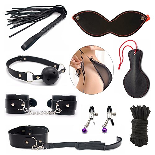 9 piece bed restraints bondage kit with pu leather adju…