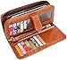 HESHE Wallet Purse for Women Leather Wristlet Wallet Zipper Credit Card Holder Rfid Wallet with Phone Pocket (Camel-E)