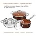 SHINEURI Nonstick Ceramic Copper 10 Pieces Cookware Set, Aluminum Pots and Frying Pans Set,Sauce pan with Handle & Lid and Steamer for Induction, Gas, Electric and Stovetops