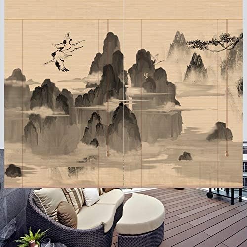 Chaxia 竹ロールスクリーン竹はウィンドウシェードを竹すだれ竹製カーテン リビングルーム 廊下 パーティション デコレーション ハンギングカーテン 丈夫 お手入れが簡単 2つのスタイル 複数のサイズ Color B Size 170cmx180cm Gerardsplace Com