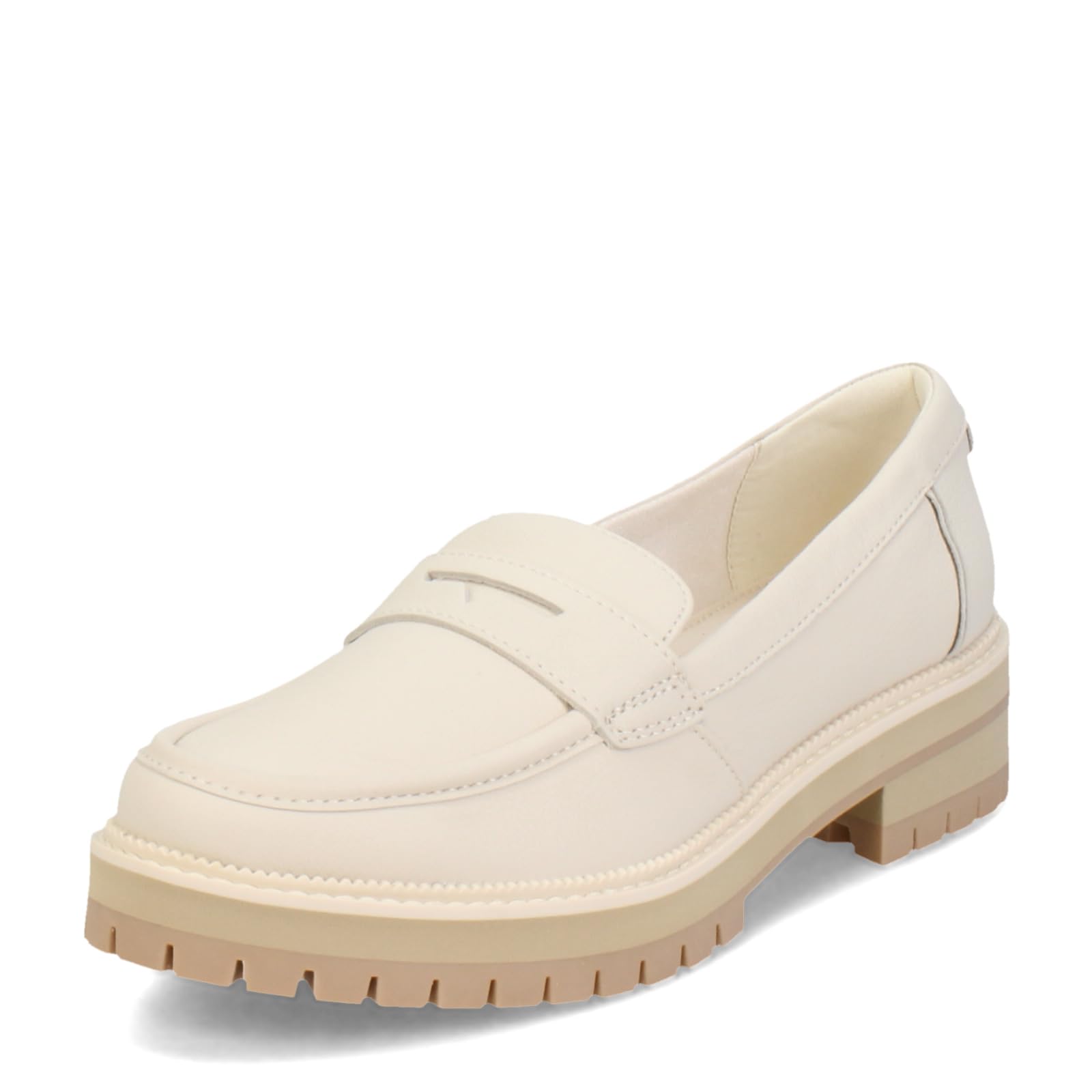 TOMS Women’s Cara Loafer, Light Sand Leather, 8