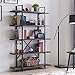 HOMISSUE 5-Shelf Industrial Bookshelf and Bookcase, Rustic Wood and Metal Bookcases Furniture, 70.0