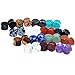 Longbeauty 10Pairs Mixed Stone Saddle Ear Plugs Stretcher Expander Tunnels Ear Gauges Piercing Jewelry 8MM