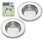 2PCS Stainless-Steel Kitchen Sink Strainer - Large Wide Rim 4.5" Diameter - Perfect for Kitchen Sinks (Large) - Fengbao