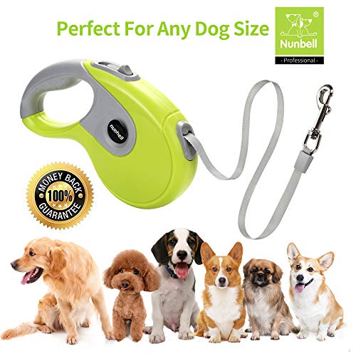 Nunbell Retractable Dog Leash,Heavy Duty 16ft Retracting Pet Leash with