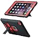 BENTOBEN iPad Air 2 Case, [Hybrid Shockproof Case] with Kickstand Rugged Triple-Layer Shock Resistant Drop Proof Case Cover for iPad Air 2 with Retina Display/iPad 6, Black/Red