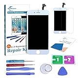 Qi-Eu LCD Display for iPhone 6 Touch Screen Digitizer Replacement Full Assembly - White, Repair Tools Kit and Instructions are Included
