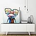 SEVEN WALL ARTS Colorful Animal Wall Art Cute Happy Frog with Glasses Painting Hip Hop Funny Canvas Picture for Kids Boy Girl Room Bathroom Nursery Office Décor 32 x 32 Inch