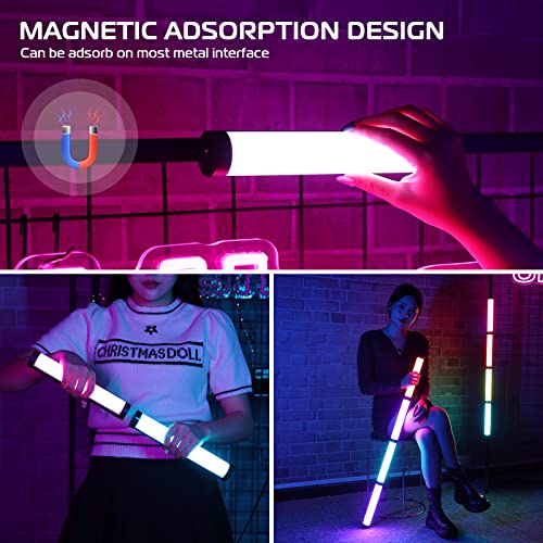 ULANZI VL110 RGB Light Stick, Portable Camera LED Video Tube Light, 2500-9000K Dimmable, 2600mAh Battery, Magnetic Attraction for Photography, TikTok