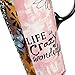 Topadorn Ceramic Travel Mug with Sealed Lid Coffee Cup Latte Mug for Home and Office Gift Box (Life is crazy wonderful)