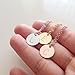 MignonandMignon Rose Gold Initial Necklace Initial Disc Necklace Mothers Day Gift Bridesmaid Jewelry Gift for Her (J) - CN