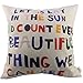 yonggege HOSL Meaningful Quotes Colorful Letters Throw Pillow Case Decor Cushion Covers Square 1818 Inch Beige Cotton Blend Linen