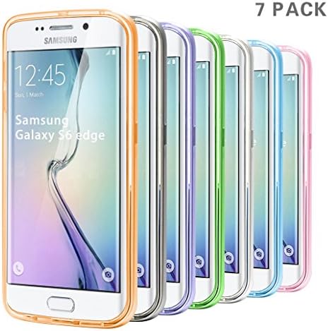 Galaxy S6 Edge Case, MPSTG[Scratch Resistant] Full body Hybrid Clear Case / Cover with TPU Bumper for Samsung Galaxy S6 Edge-7 PCKS