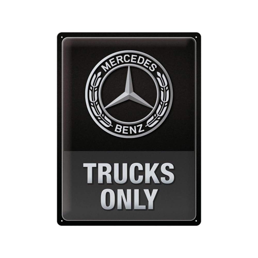 Nostalgic-Art Retro Tin Sign 30 x 40 cm Daimler Truck - Trucks Only - Gift Idea for Truckers Metal Vintage Design