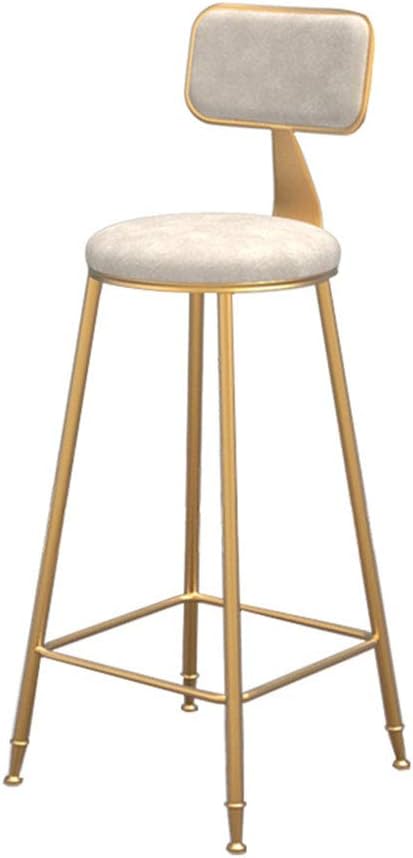 Fxx Leisure Dining Chairs Vanity Stool Velvet Cushion Modern Barstools Chair With Backrest For Kitchen Pub Bar High Stools Gold Metal Legs 65 75cm 65cm Amazon Co Uk Kitchen Home