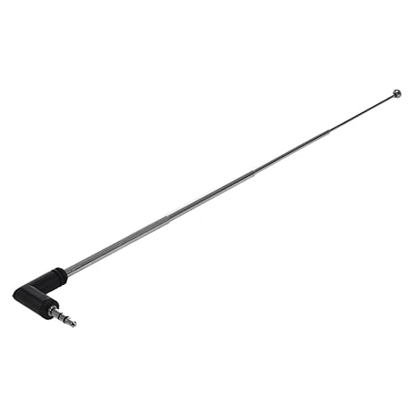SODIAL(R)22.5cm 4-Abschnitt Teleskop AM FM Radio Antenne 3.5 mm Klinkenstecker