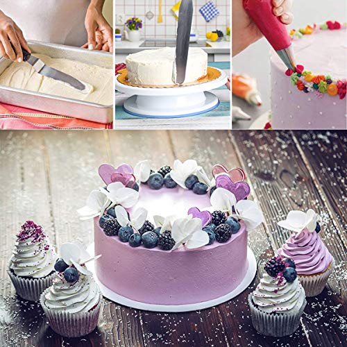 Homics 109 Pcs Cake Decorating Kit Baking Accessories Including Cake Turntable, Numbered Icing Tips, Disposable and Reusable Pastry Bags, Icing Spatula, Baking Cups and Other Cake Making Supplies - Thumbnail 5
