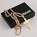 HZMAN Simple Gold Stainless Steel Cross Pendant Necklace True Religious, 22 inch Rope Chain for women men
