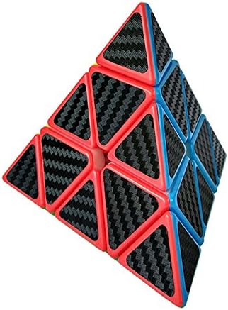 HTFGNC Pyraminx Pyramid Carbon Fiber Speed Magic Cube Sticker Twisty Puzzle Cube Rubik's Cube
