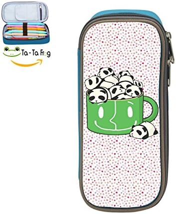 Panda In The Cup Student Pencil Case Large Capacity Makeup Pouch Office Pencil Bag