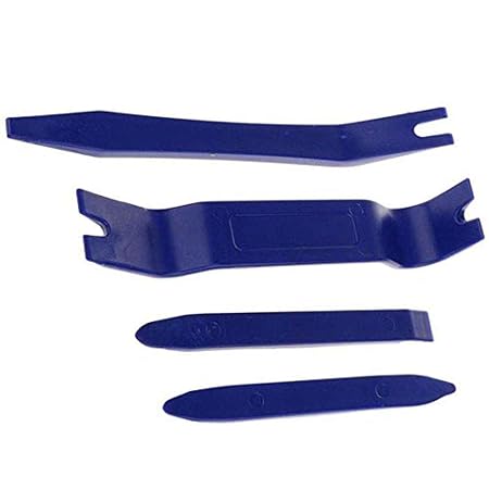 DIY Crafts 4 Piecs Auto Door Clip Trim and Car Radio Removal Tool Kit Install and Remove Fasteners; Trims; Moldings Panels Auto Upholstery Panel Dash Board Repair Remover (Pack of 4, Tools)