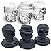 Kidac Skull Ice Cube Mold Creative 3D Skull Mold Food-Grade Flexible Silicone Skull Ice Cube Tray for Chilling Drinks BPA Free (Set of 3 Different Skull Molds)