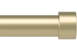 Umbra Cappa Modern 1" Curtain Rod, Includes 2 Matching Finials, Brackets & Hardware, 66” to 120”, Gold
