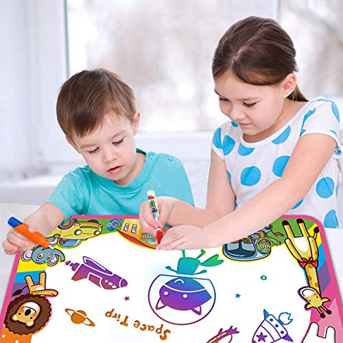 COOVEE Water Drawing Mat, Magic Aqua Doodle Mats 34" X 22" Arts Crafts Painting Pad Toys for Toddler Kids Age 2 to 9 Years Old Toddlers - Thumbnail 6