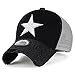 ililily Star Embroidery tri-Tone Trucker Hat Adjustable Cotton Baseball Cap, Black