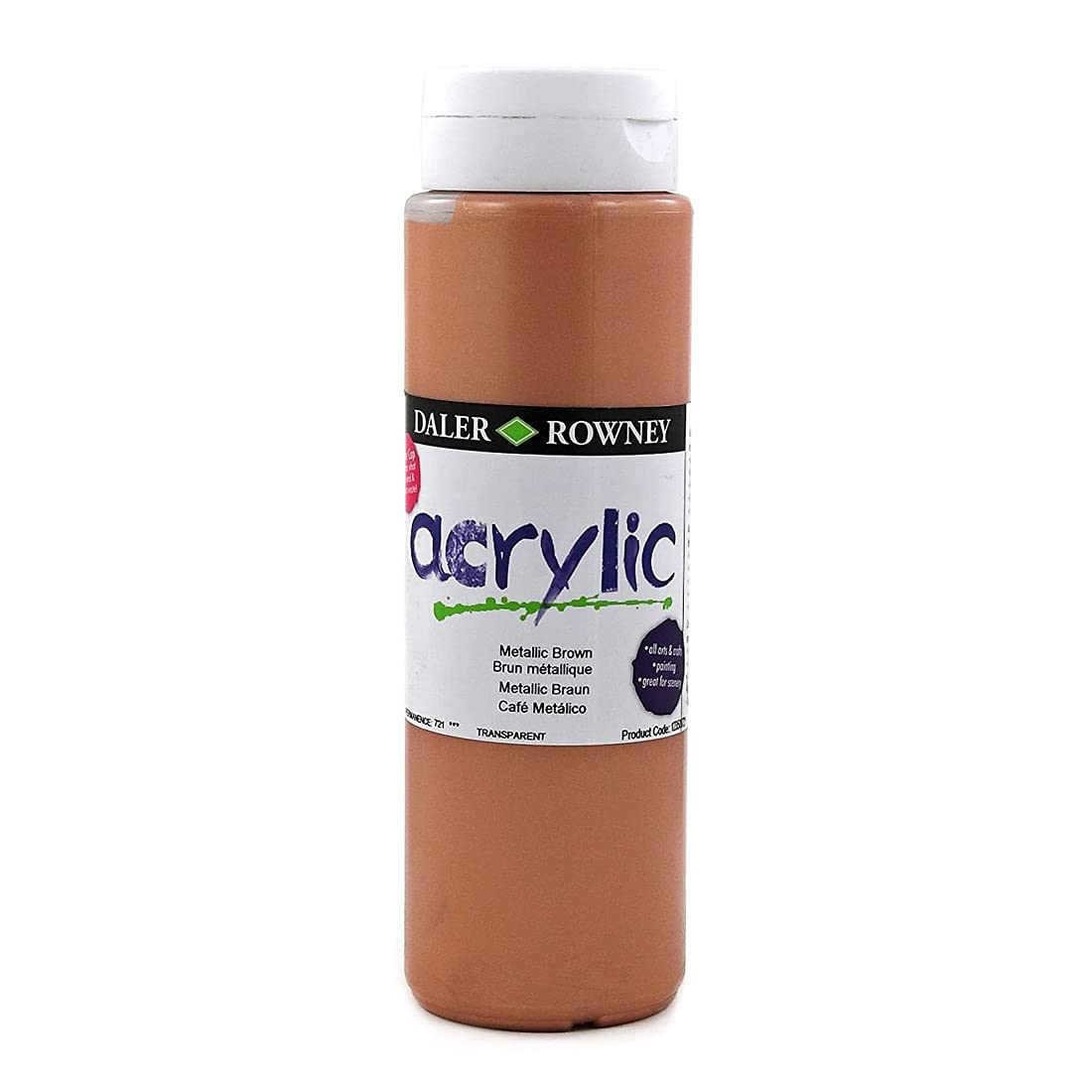 Daler Rowney Graduate Acrylic Colour Paint Tube (500ml, Metallic Brown