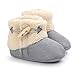 Elevin(TM)Baby Girl Boy Soft Sole Crib Shoes Anti-slip Prewalker Shoes Snow Boots (6~12M, Gray)
