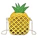 MILATA Fruit Pineapple Shaped Women Pu Leather Clutch Purse Cross Body Bag (yellow)